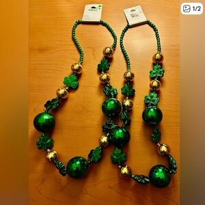 Claire's St Patrick’s Day Shamrock Green and Gold Disco Balls Necklace